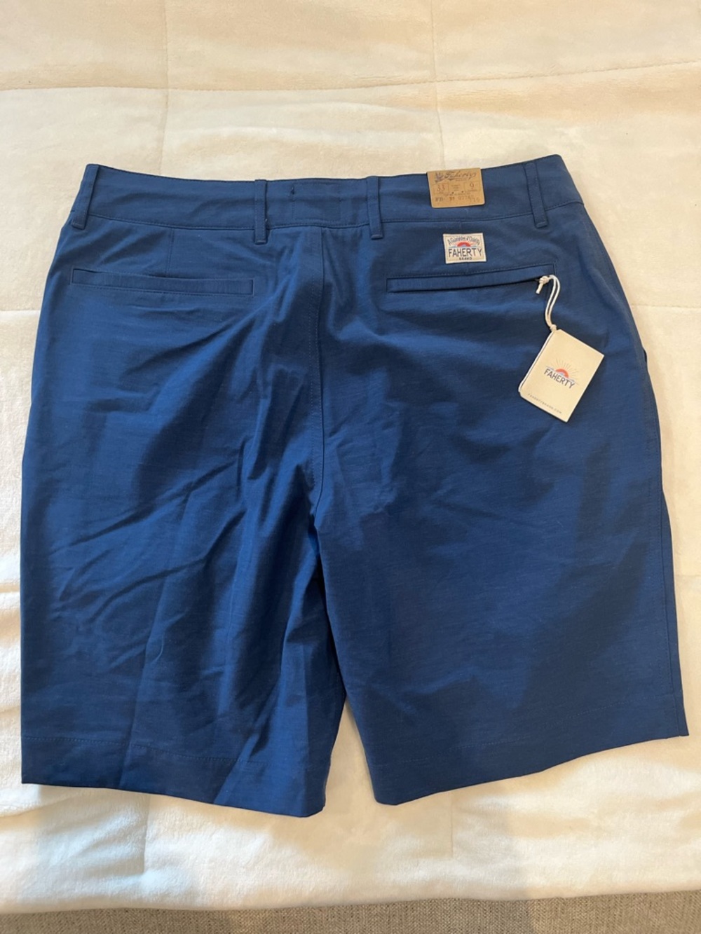 Faherty Deep Navy Flat-Front Performance Shorts - Picture 2 of 3